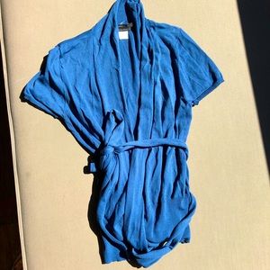 2000’s Y2K Wrap Tie Shirt, Vintage, Blue, Large